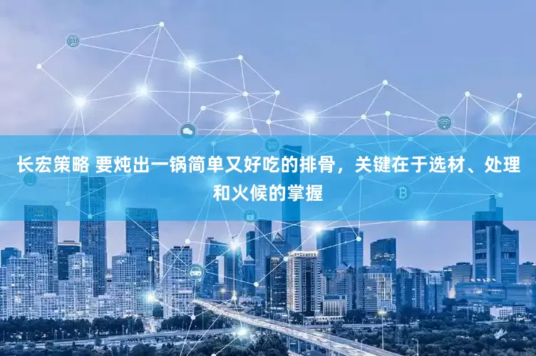 长宏策略 要炖出一锅简单又好吃的排骨，关键在于选材、处理和火候的掌握